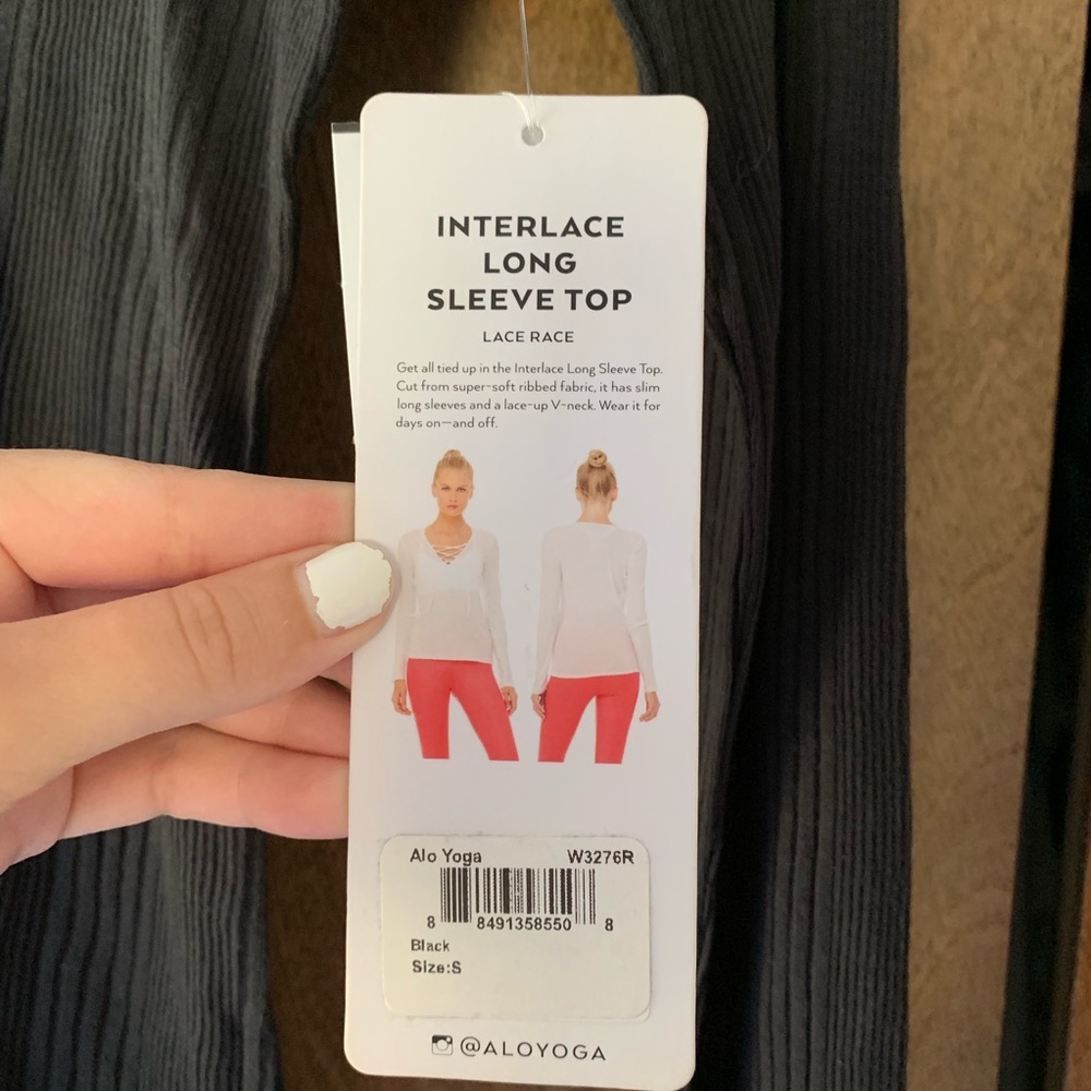 NWT Alo Yoga Interlace Long Sleeve Top - Picture 6 of 7